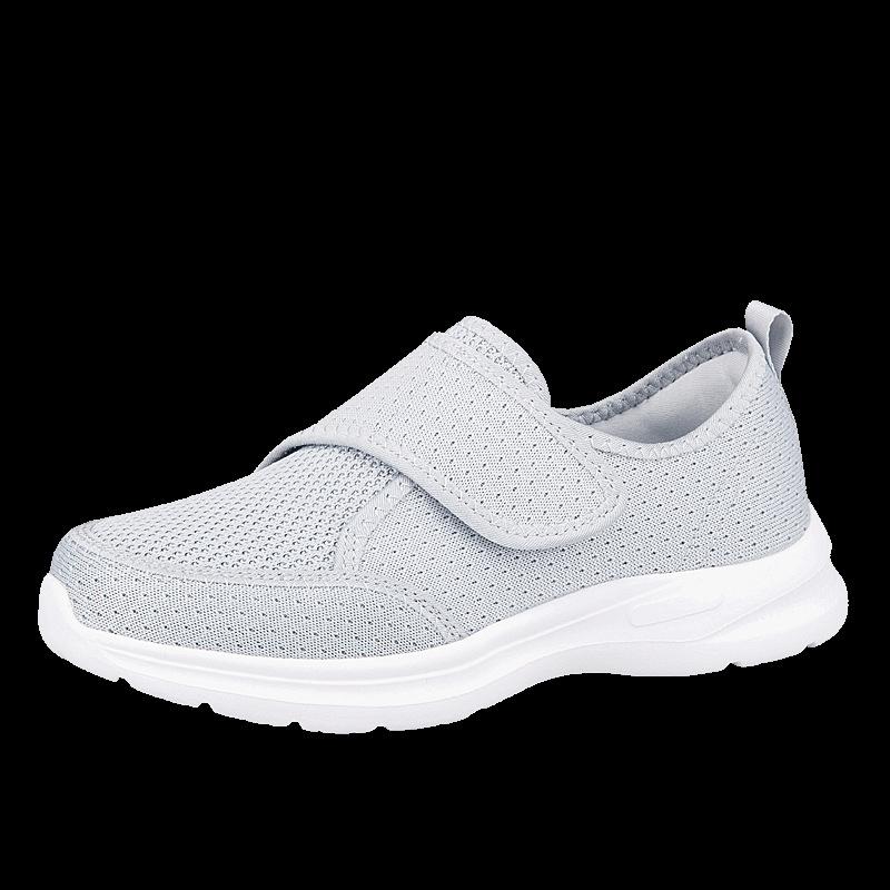 

Large size autumn and winter new walking elderly shoes winter non-slip Velcro large opening middle old mother shoes father shoes 45 сірий колір