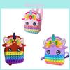 Sparkling Unicorn Pop Fidget It Toys Backpack Bag Stress Relief Toy For Kids