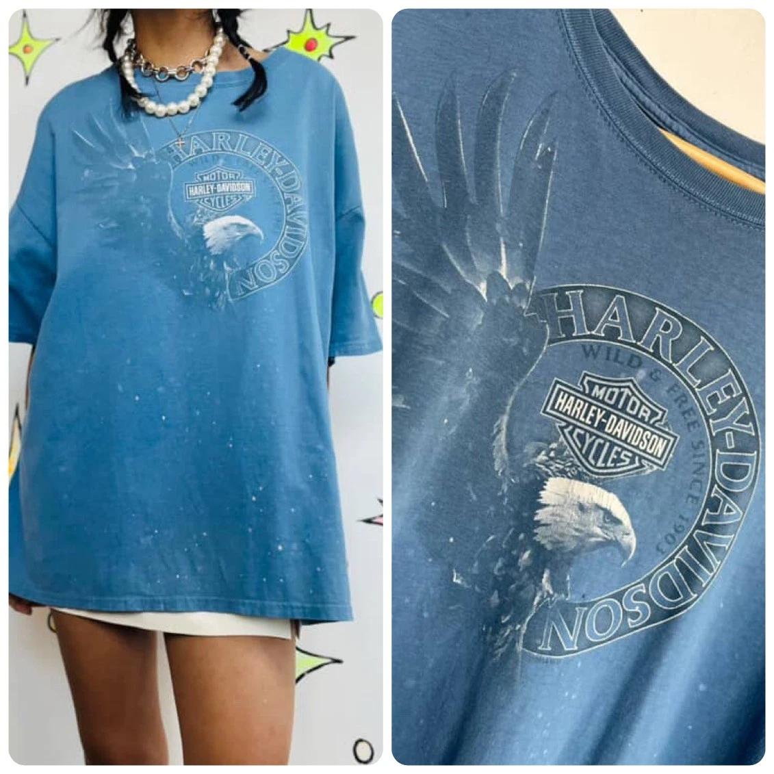 Vintage 90s Harley Davidson Tee | Biker Grunge Route 66 Graphic T-Shirt XL S