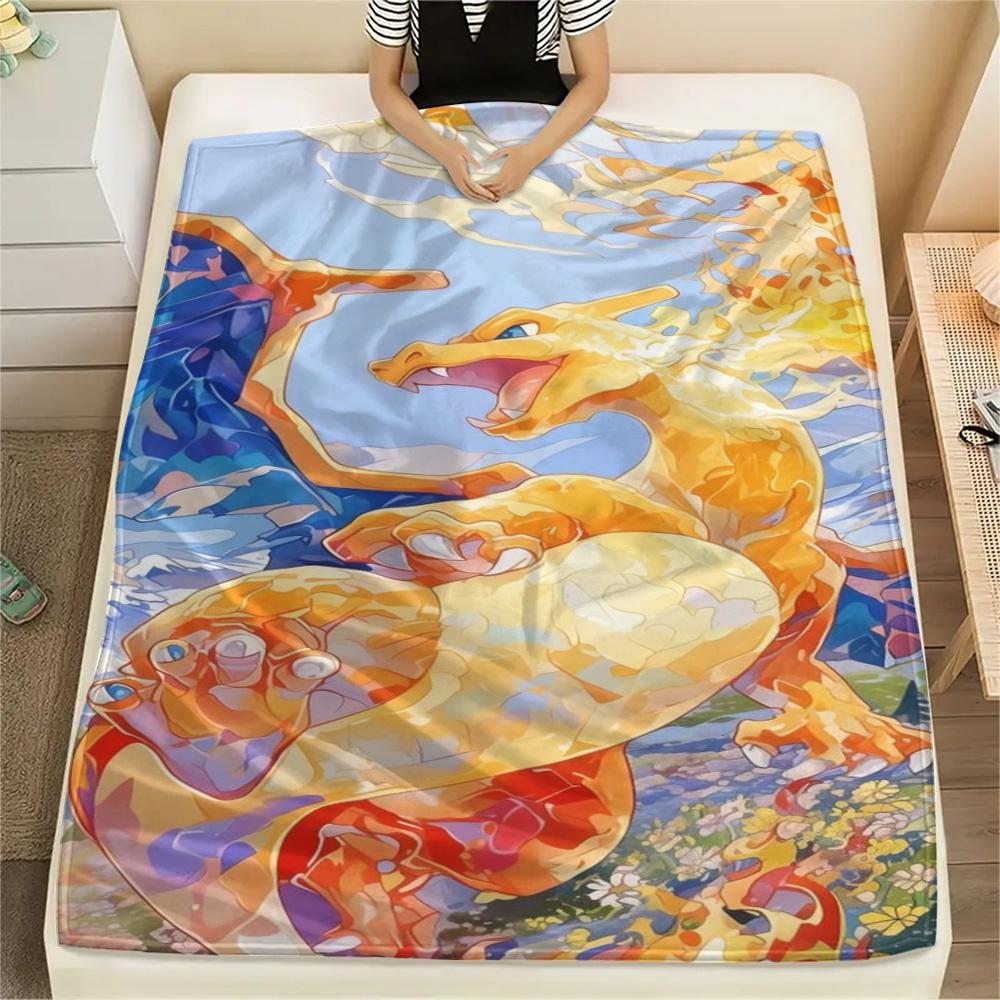 Charizard Unique Print Blanket, Daily Use Flannel Blanket Fit for Bedrooms, Sofas, Chairs, Picnics and Trips.-TING
