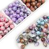 Acrylic Beads Fantasy Color Plated Pattern Ball Charms for DIY Necklace Bracelet Earring Jewelry Making