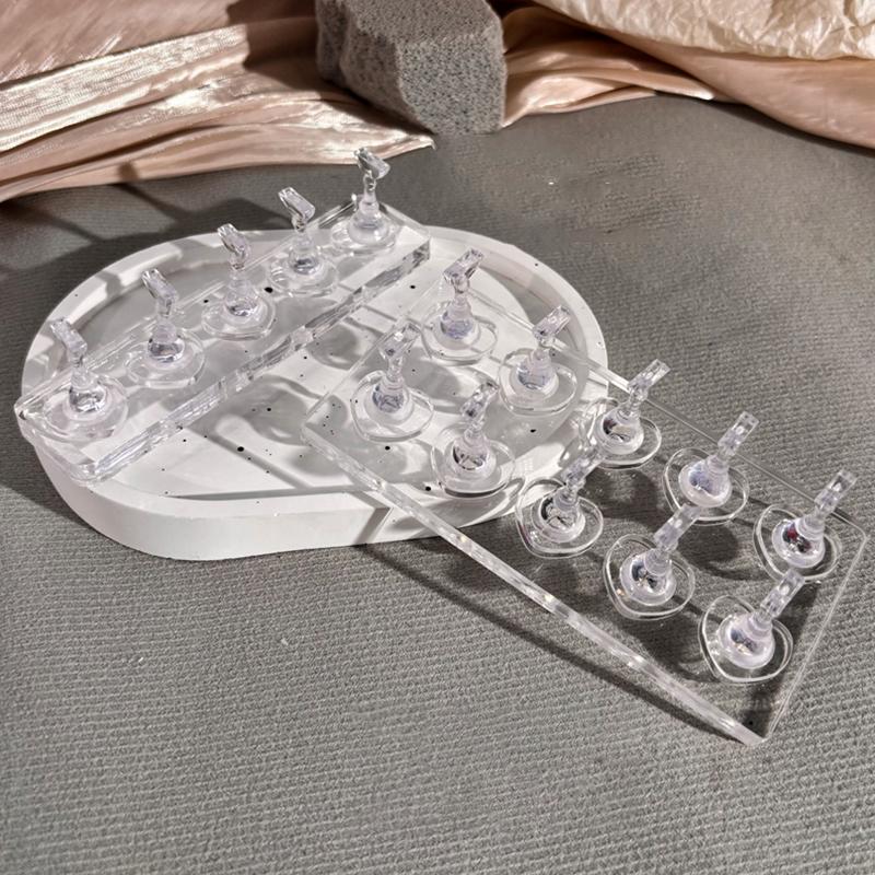 5/10 Grid Non-Magnetic Nail Stand Nail Sample Display Stand Nail Training Stand With Tray For Nail Polish Tips Nail Painting