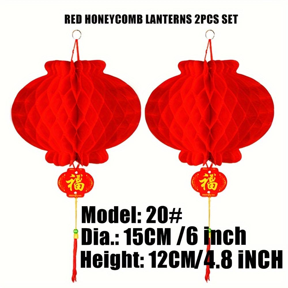

Red Chinese FU Plastic Honeycomb Lanterns for Wedding New Year Christmas Outdoor Decoration 6 INCH