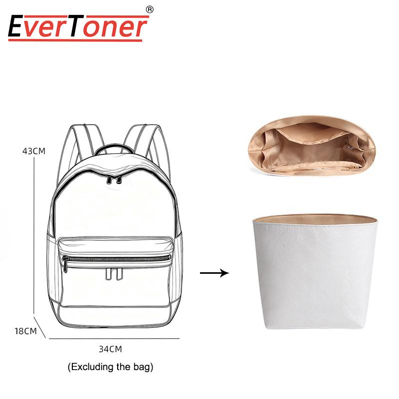 

EverToner Lightweight Waterproof Inner Bag Fits For I-Miy-ke backpack Cosmetic Storage Bag Dupont Paper Inner Liner Organizer білий