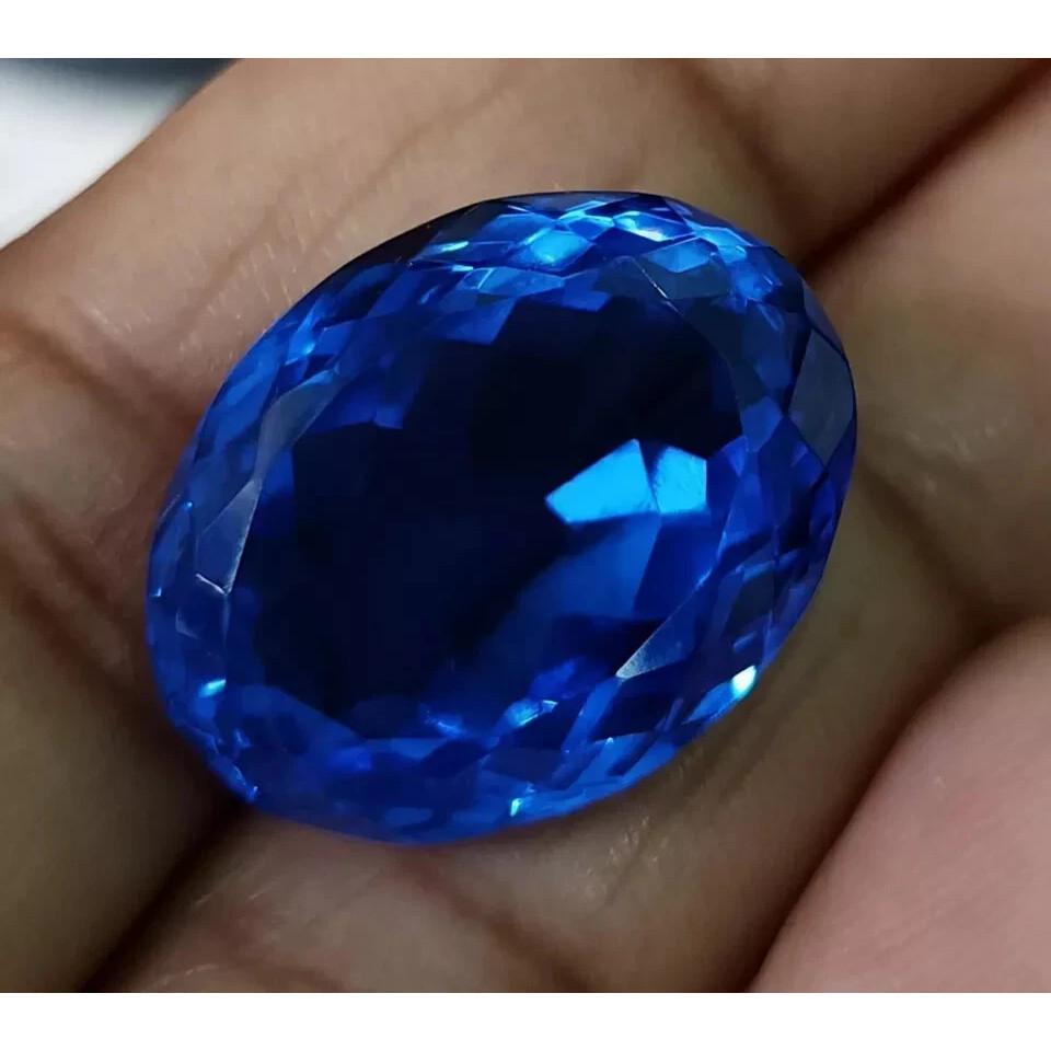 Oval Cut Natural Sapphire Kashmiri Blue 20 Ct AAA+ Certified Loose Gemstone