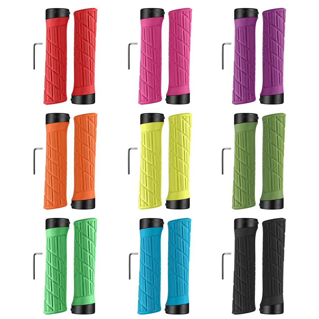 Mountain Bike Handlebar Grips Cycling Handlebar Sleeve with Aluminium Locks Nonslip Cycling Handle Grips Easily Install