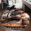 Custom Name Five Nights At Freddy's Printed Round Rug Carpet Chair Rug Area Rug Entryway Doormats,for Office Chair Living Room Bedroom Kitchen Room.