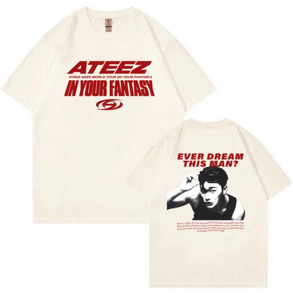 Fashion ATEEZ World Tour In Your Fantasy Ever Dream This Man T-shirt Men Women Korean Trend Kpop T Shirts Female Casual Tee