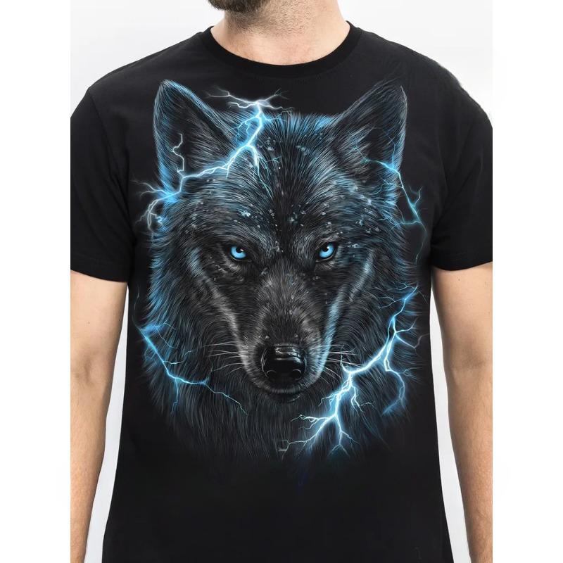 Summer Round Neck 3D Animal Print Top Fashionable Casual Short Sleeved Men's T-shirts