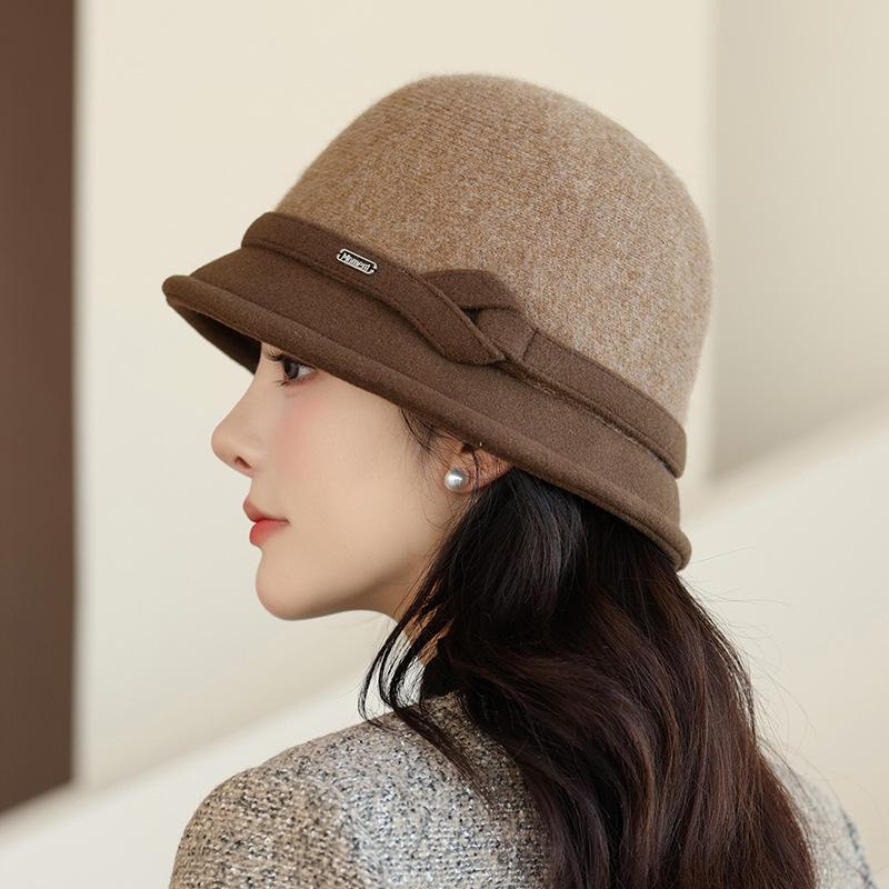 Autumn and Winter Woolen Hat Women's French Bucket Hat Retro Top Hat Thermal Basin Hat Fashion Accessory, Winter Hat for Women, Ladies Winter Hats