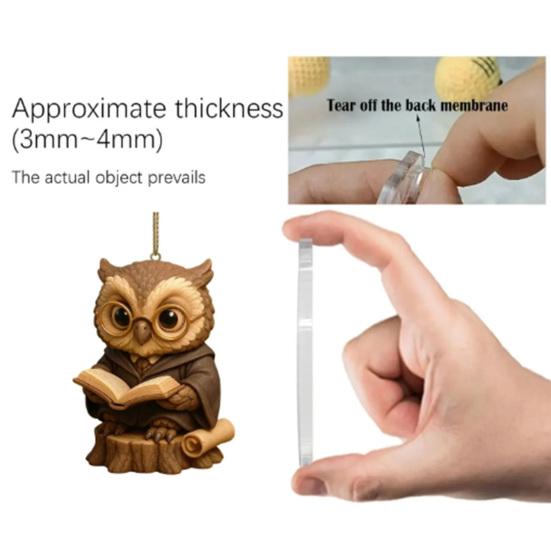 Owl Advent Calendar 2025 24 Days Acrylic Owl Pendants Christmas Countdown Calendar Animal Themed Xmas Tree Hanging Decoration Set