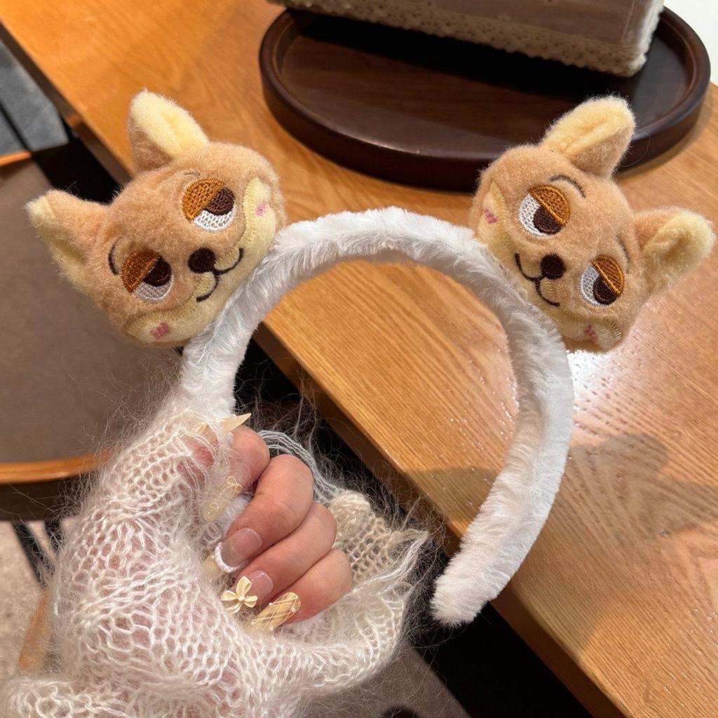 Cute Plush Cartoon Headband for Women - Korean Style Winter Hair Accessory