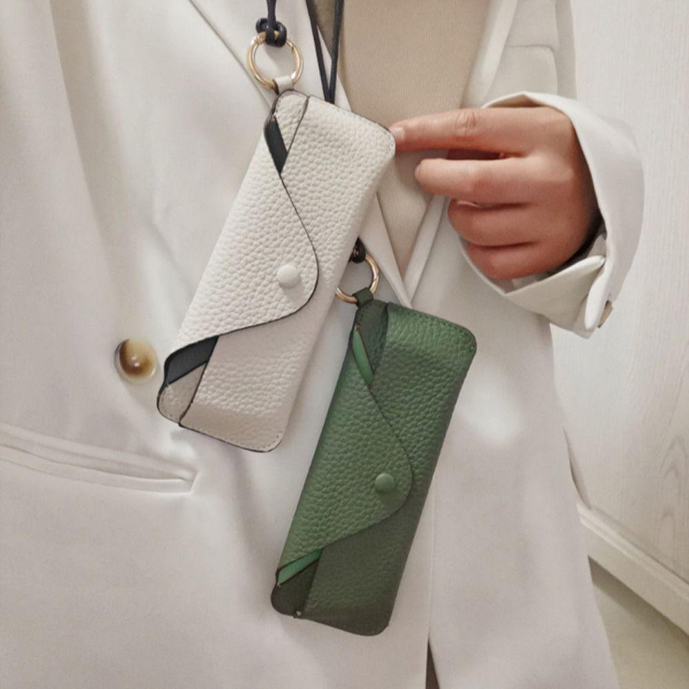 Sunglasses Storage Bag PU Leather Glasses Case Eyewear Protective Case Hanging Eyeglasses Holder