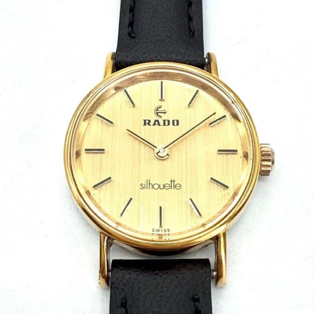 Used A015 [Antique/Extremely Good Condition] RADO Hand-wound Mechanical Gold Color Round Case Ladies Watch