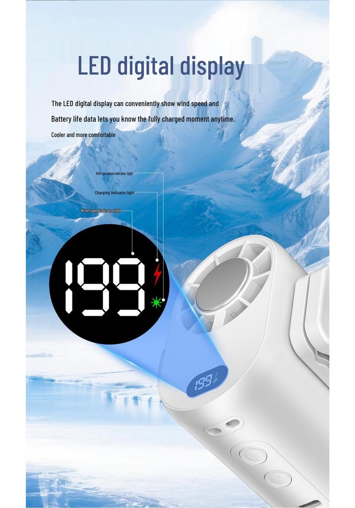 Portable High-Speed Waist Fan: USB Rechargeable, Strong Wind, Low Noise, Ideal for Outdoor High Heat.