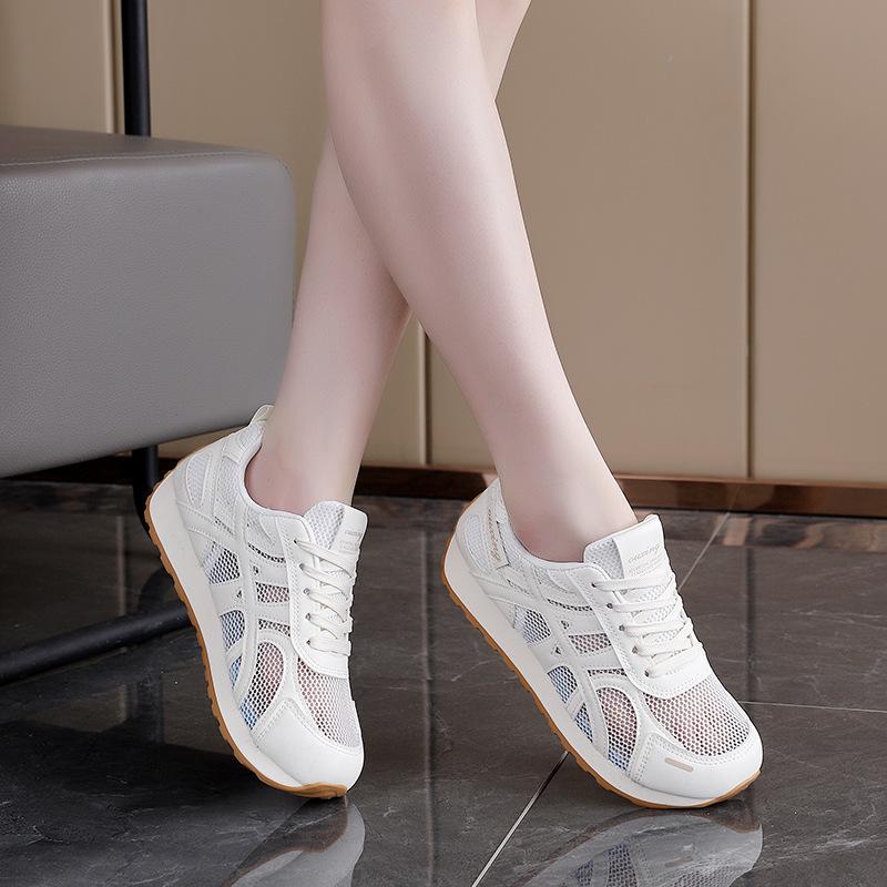 Summer new mesh breathable casual shoes women's platform retro sports jogging board shoes women G