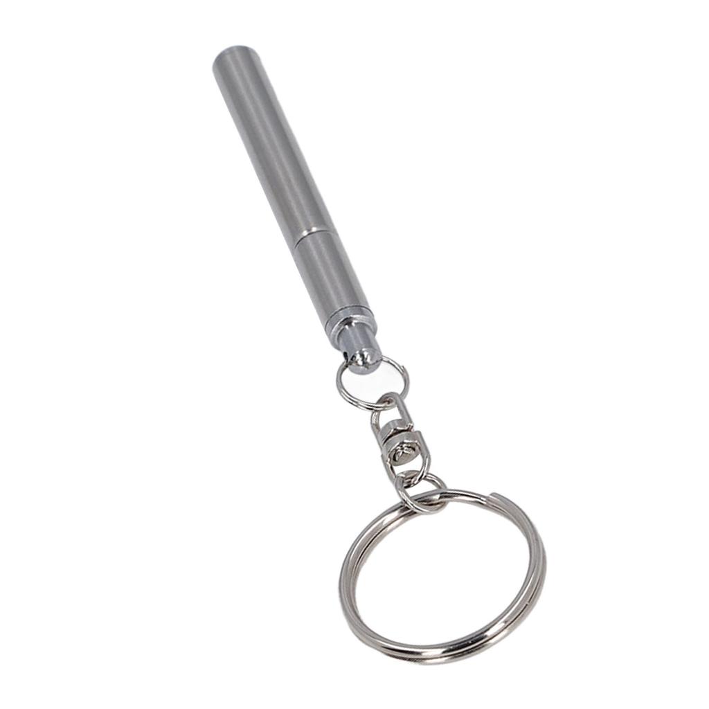 Stainless Steel Retractable Pocket Pen Simple Portable Metal Keychain Key Chain Gift