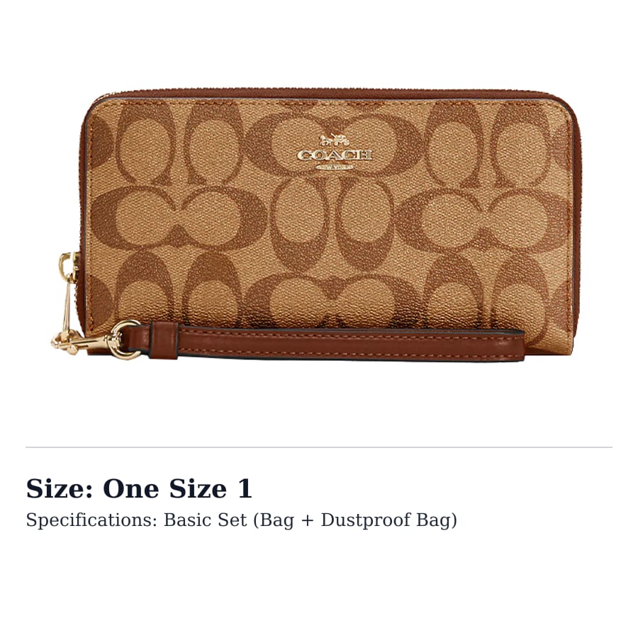 COACH Coated Canvas Wallet Clutch Women's Rosewood C4452-IME74
