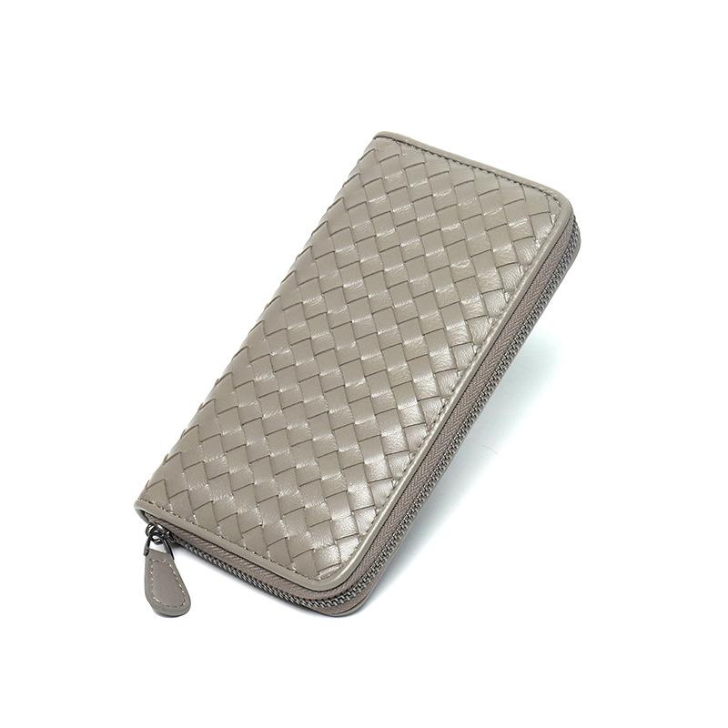 Damen Leder Geldbörse Handgewebte Erste Schaffell Herren Und Damen Geldbörse Brieftasche Lange Clutch