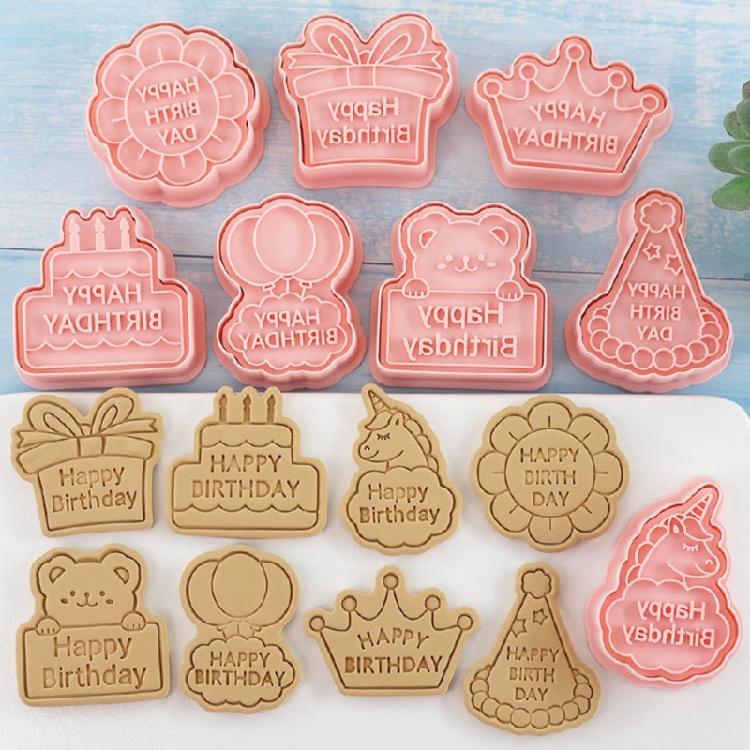 8-częściowe funkcjonalne foremki do ciastek Foremki do ciastek do tworzenia wyjątkowych smakołyków z masy cukrowej na urodziny i specjalne okazje