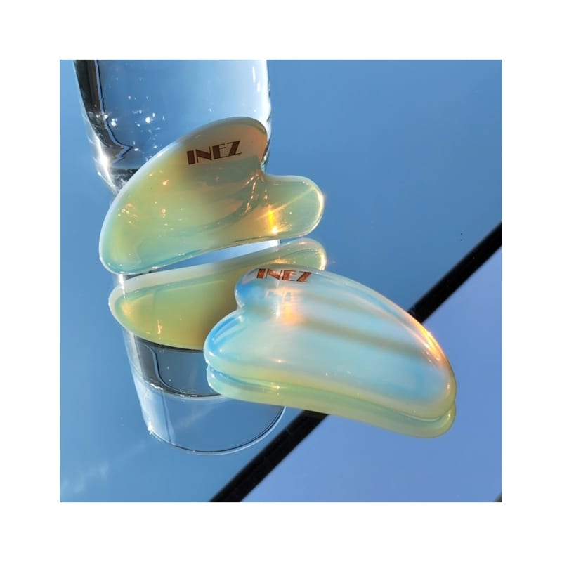 Inez Gua Sha Massager Inez Opalite Heart Gua Sha Massager for Trapezius Muscles and Lymphatic Massage (with Pouch) Inez Gua Sha Massager