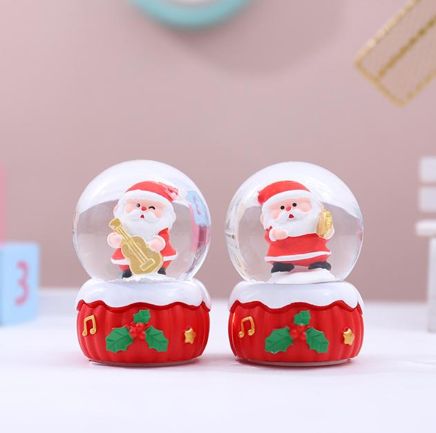Creative Luminous Music Christmas Crystal Ball New Christmas Eve Holiday Gift Music Box (Red,M) красный