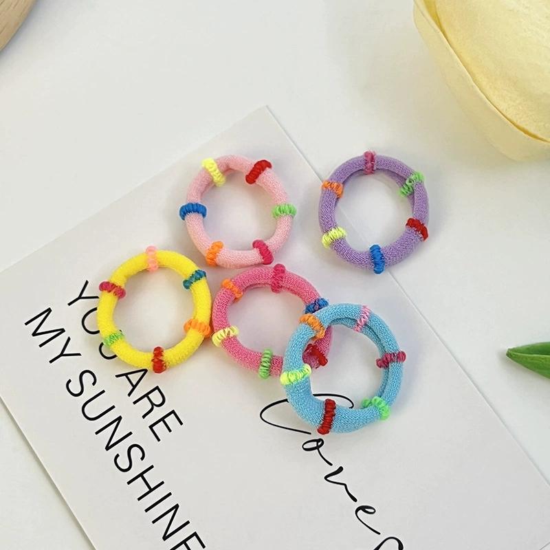 50 seamless candy colored bamboo joint small towel ring hair ring high elastic children's hair tie rubber band hair rope