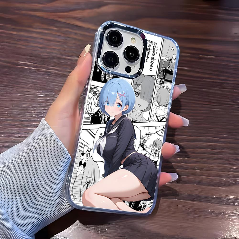 

Чехол для телефона Аниме Re Zero Рем Для IPhone 17 Pro Max 16 15 14 Pro Max IPhone 13 Pro Max 11 Plus Прозрачная крышка iPhone 15 Pro Max
