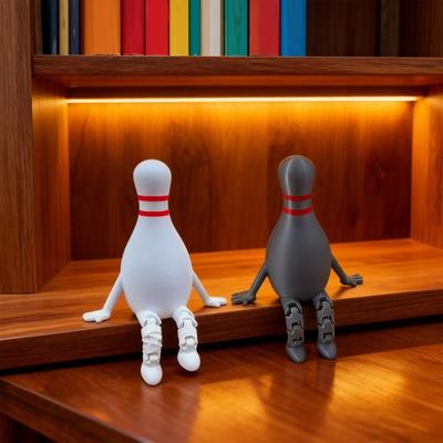 Bowling Buddy Figurine Bowling Ball Ornament with Articulated Legs Mini Bowling Pin Decoration Collectible for Home Office Shelves Desks Tables