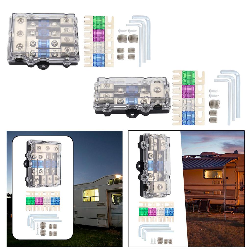 Fused Power Distribution Block Set Anl Fuse Holder Vehicle Repair Parts Strong Fireproofing Grade for Car Audio Replacements