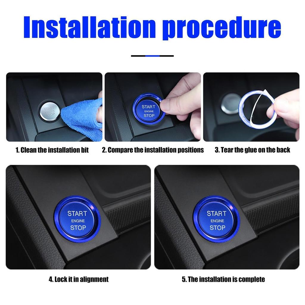Engine Start Button Decoration | Car One Button Start Decorative Circle Ignition Switch Button