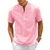 2024 Summer Men's European Stand-up Collar Short-Sleeve Casual Shirt