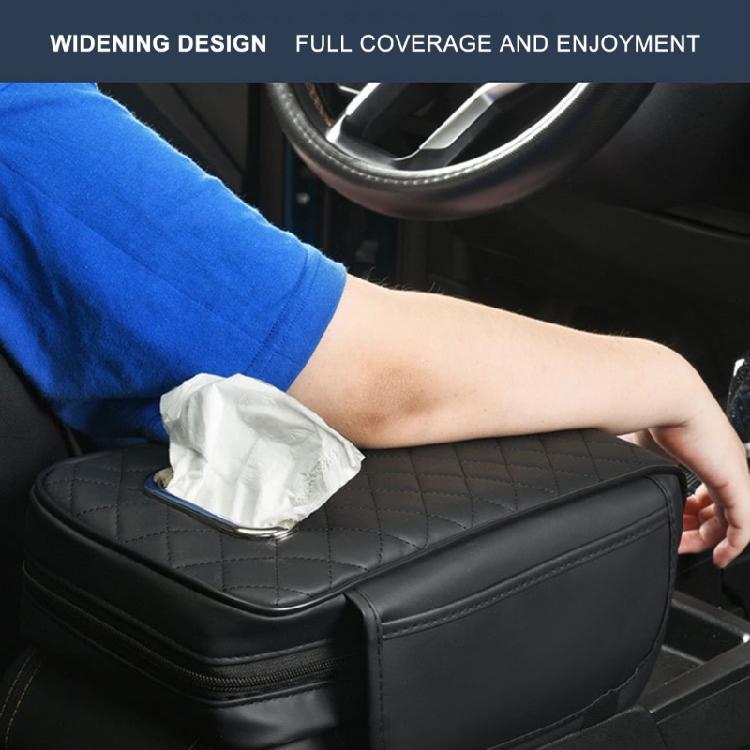 Car Armrest Cushions with Hand Storage Microfiber Leather Practical Car Armrest Pad with Integrated Tissue Dispenser