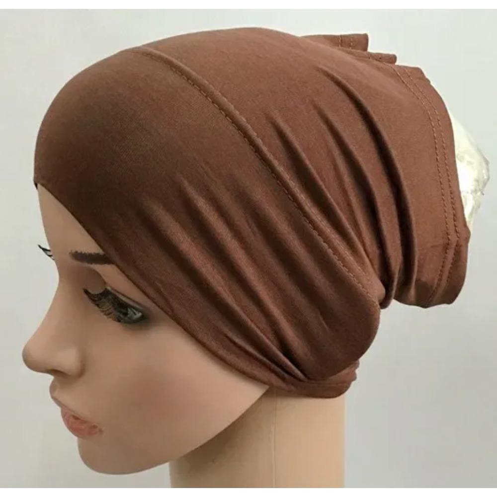 Soft Modal Inner Hijab Caps Muslim Stretch Turban Cap Islamic Underscarf Bonnet Hat Female Headband Turbante Mujer 2020