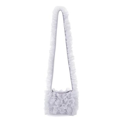 Mini Omuz Çantası El Çantası Fırfırlı Minimalist Şirin Hafif Kore Tarzı Tül Mini Fırfırlı Çanta [DIVA Rose] Kadın (Gri)