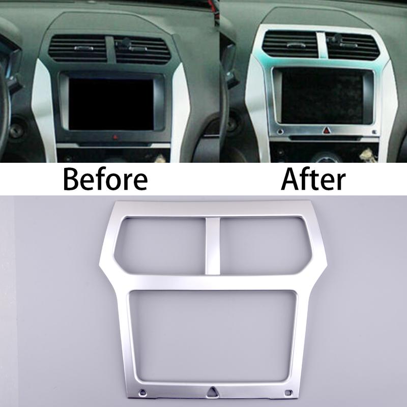 Interior Dashboard Console Central Navigation GPS Frame Cover Trim Fit For Ford Explorer 2011 2012 2013 2014