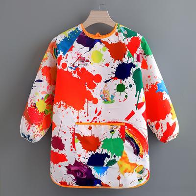 Children's Painting Apron Waterproof Long Sleeved Aprons Kindergarten Art Smock Baby Eating Bib Kids Apron