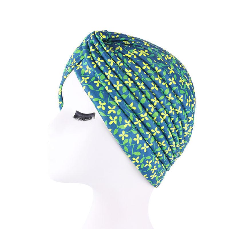 New Print African Headtie Turban Cap Soft Stretch Twisted Pleated Beanie Head Wrap for Women Chemo Bonnet