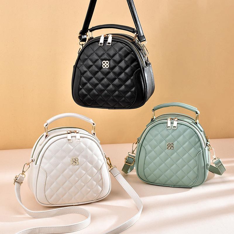 Shoulder Small Crossbody Round Bag Tide Women's Bag Korean Style Fresh and Stylish Rhombus Plaid