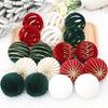 6 Pieces Valentine's Day Ball Plush Ball Decorations - Red, White and Green Hanging Ball Decorations - Valentine's Day Decorations Valentine's Day