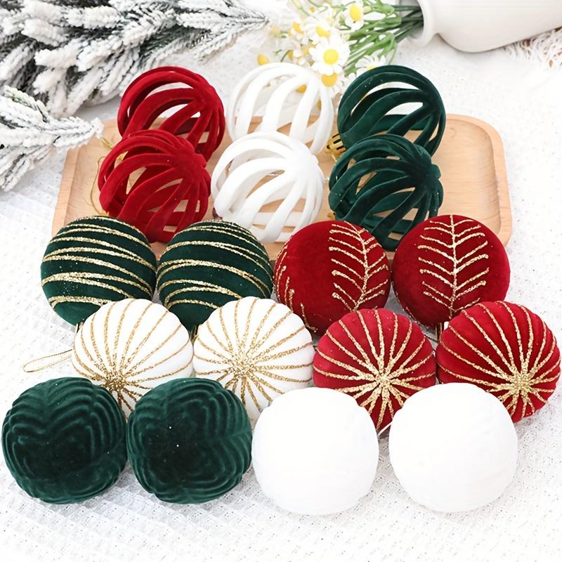 6 Pieces Valentine's Day Ball Plush Ball Decorations - Red, White and Green Hanging Ball Decorations - Valentine's Day Decorations Valentine's Day
