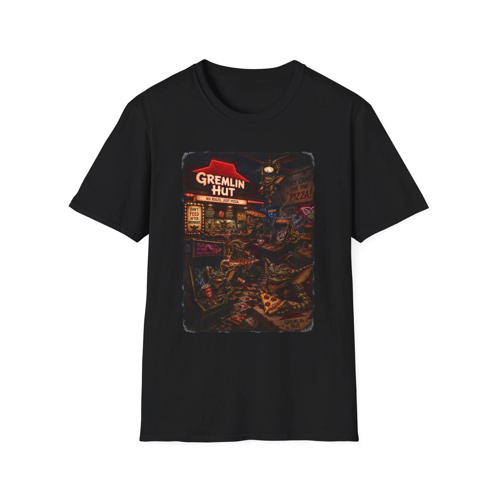 Gremlin Hut illustration T-Shirt | Vintage horror Gremlins S