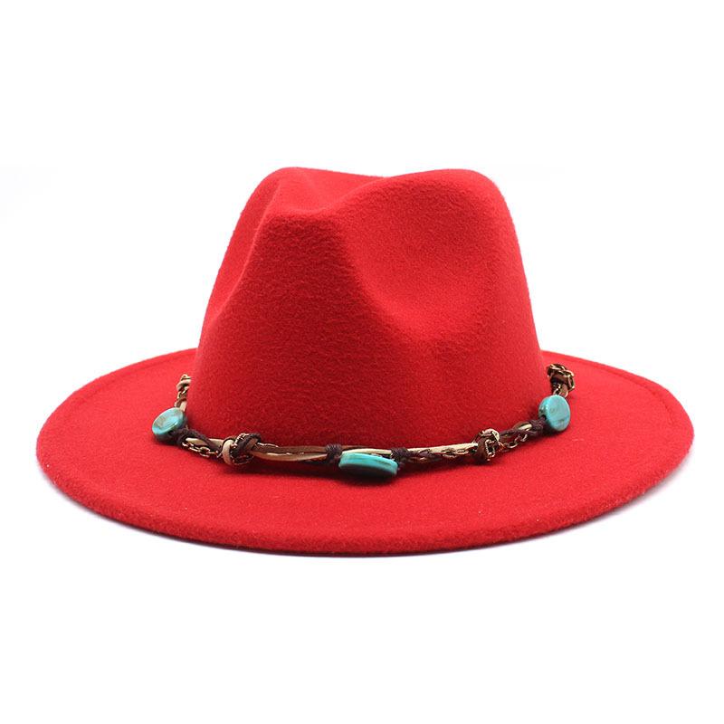 Emerald Western Region Style Top Hat Resin Accessories Jazz Hat Woolen Felt Hat