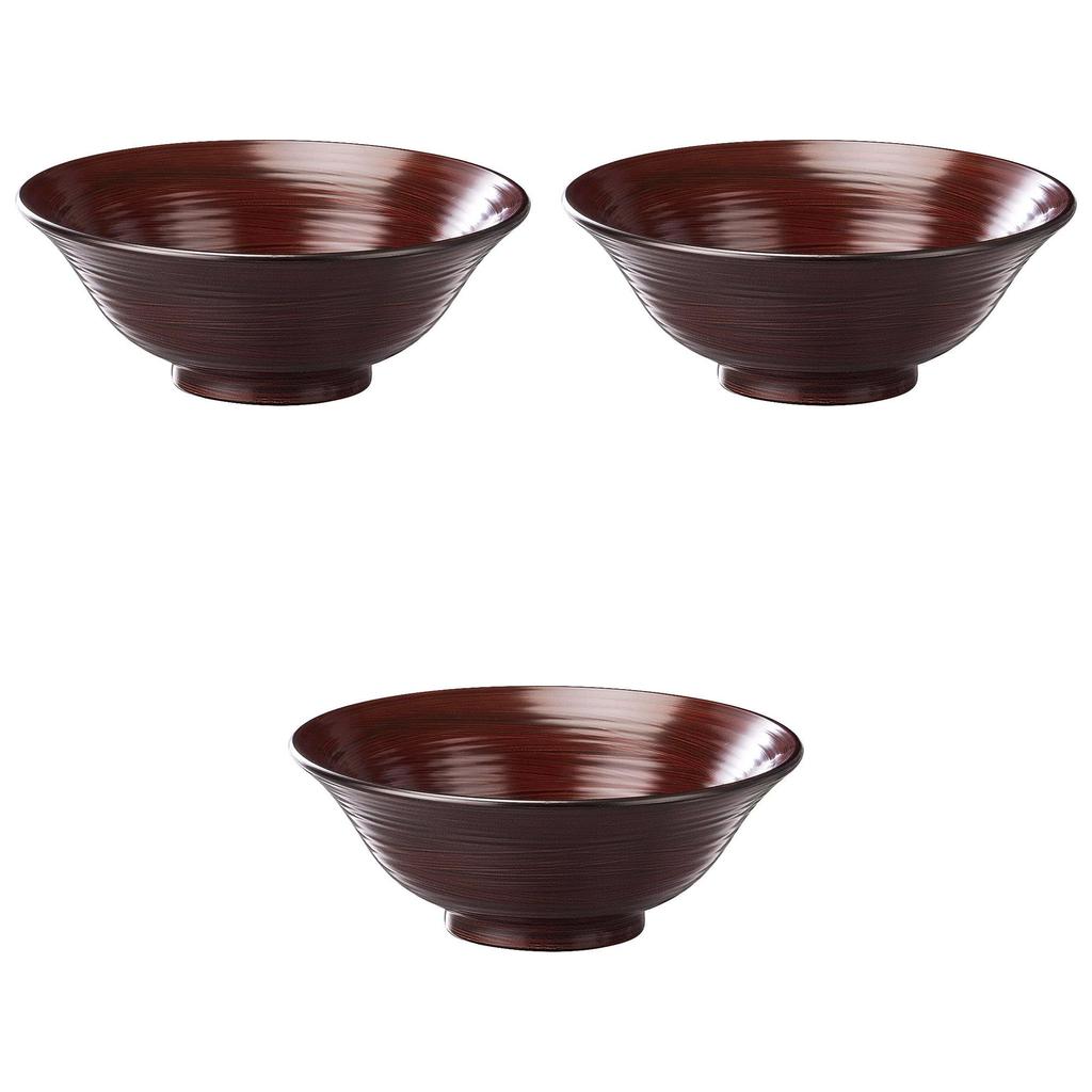 Set of 3 Udon Bowls with Tochigi Brushed Pattern X Resin Setomonohonpo Ultra-Heat-Resistant 19.5cm [19.5 7.1cm] Bowls, Heat-Resistant,