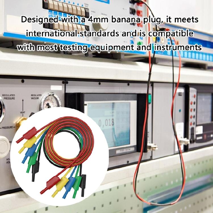 5pcs Strong Multimeter Test Cables PVC & Metal Wire 4mm Banana Plugs Safety Cord Easy To Use for Electronic Devices