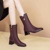 Fashion Fleece-Lined Autumn Winter Ladies Mid Calf Shoes Comfortable and Elegant Women's Half High Boots Designer Luxury Trend 2025 Boot