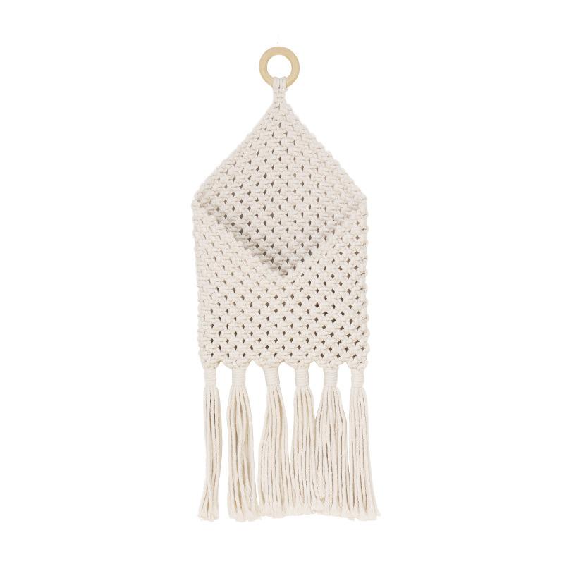 Storage Net Pocket Tapestry Wall Decor Bohemian Cotton Rope Woven Hanging Storage Net Bag Tapestry For Living Room