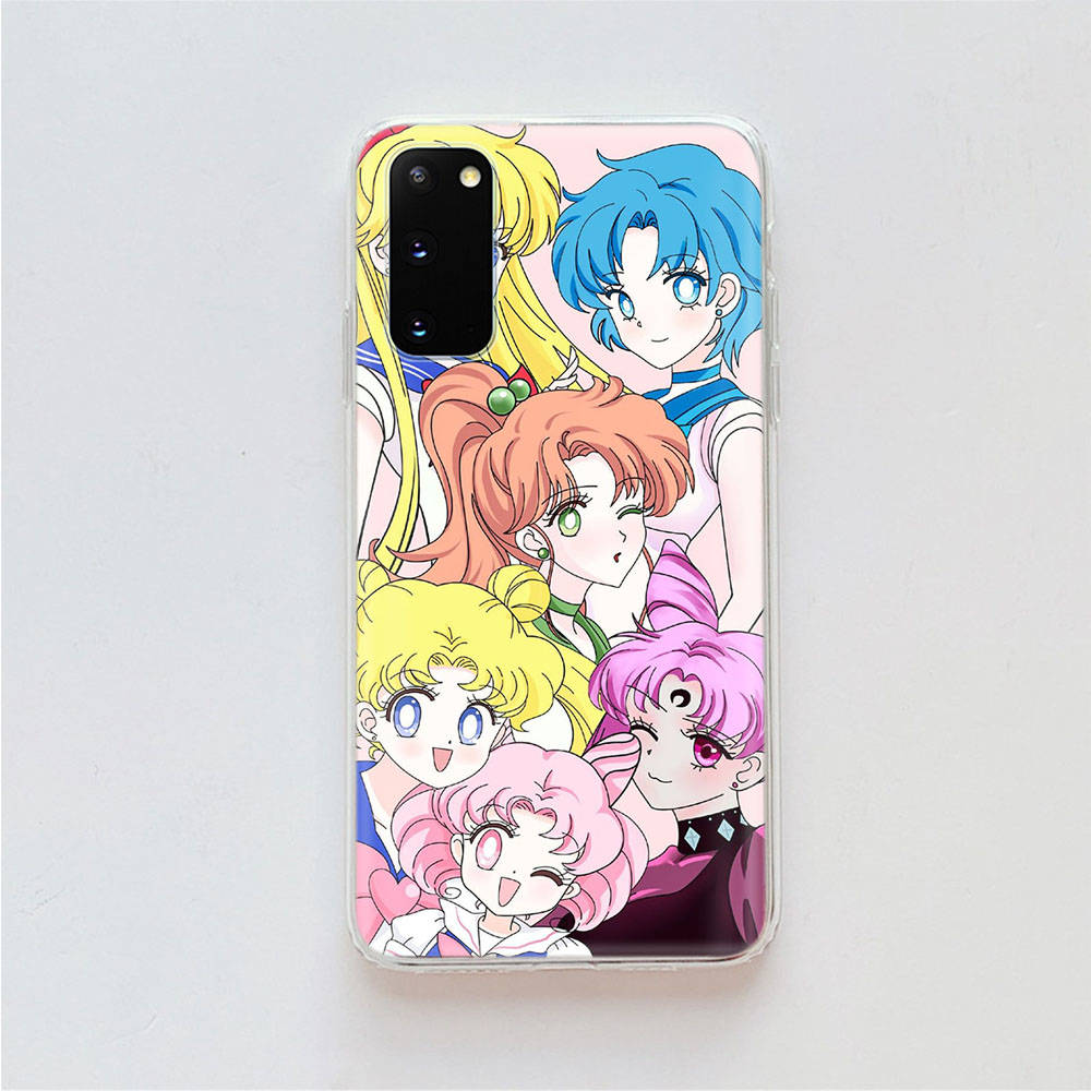 AD80 Sailor Moon Clear Case for Samsung A04 A14 A23 A34 A54 M23 M33 M52 M53 Realme 10 9 C30S C35 C55 VIVO Y02 Y21 Y33S Y51 X80 V25 Cover
