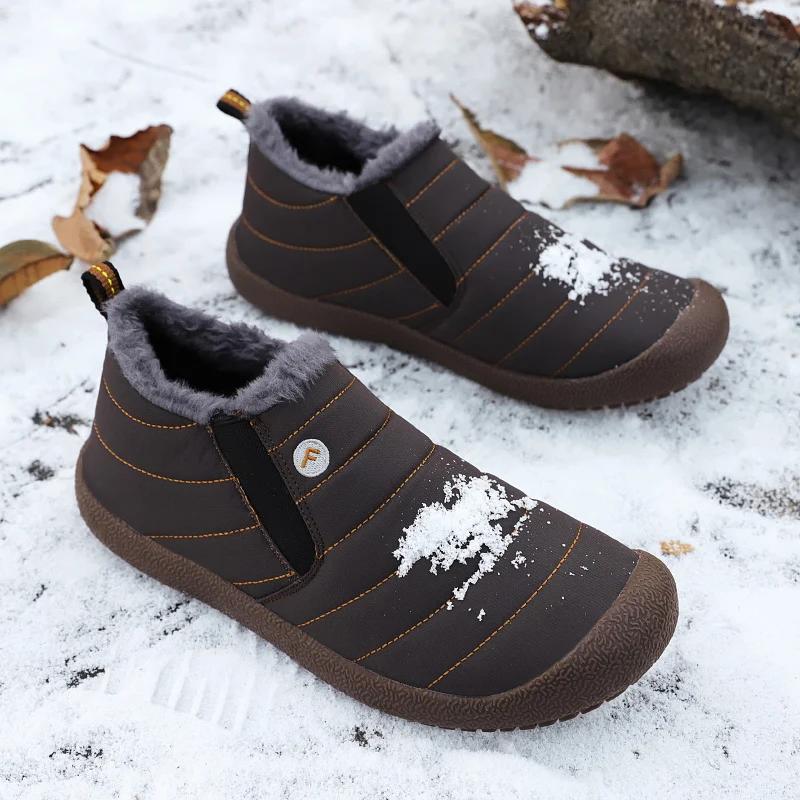 Golden Sapling Winter Waterproof Warm Shoes Unisex Outdoor Flats Men Low Cut Thermal Loafers Leisure Casual Shoes Lovers