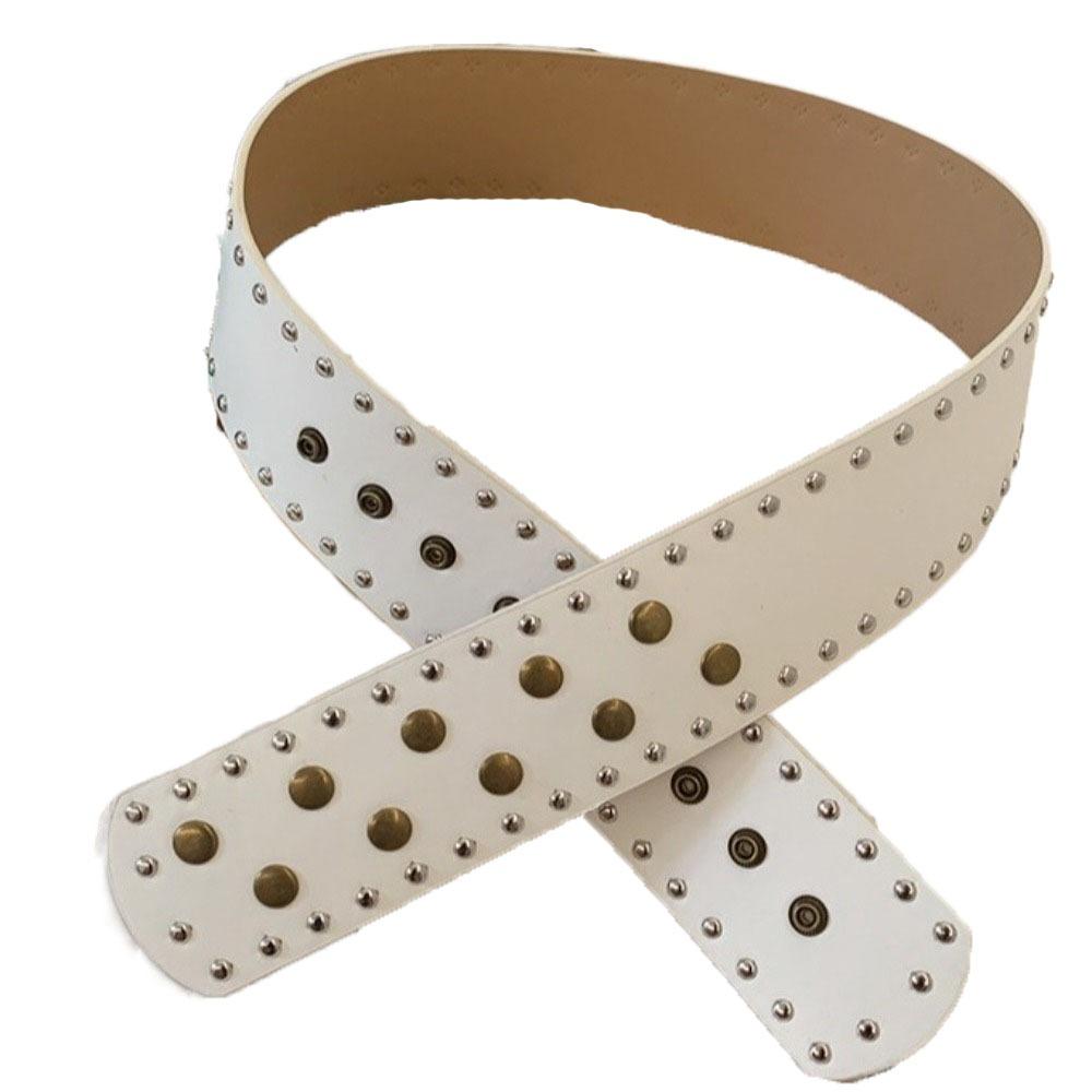 Snap Button Rivet Waist Belt Gothic Dress Jeans Belt Fashion Wide Women's Belt  Streetwear